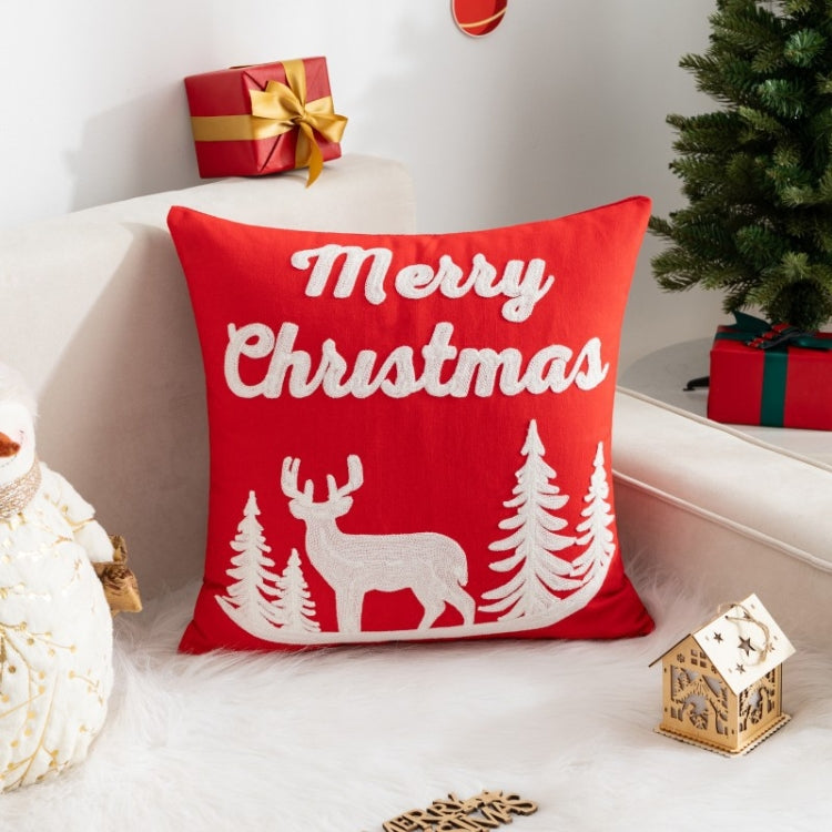 45x45cm Christmas Decoration Pillowcase Cartoon Printing Embroidery Pillow Cushion, Pillow Core Not Included, Style: Type 12