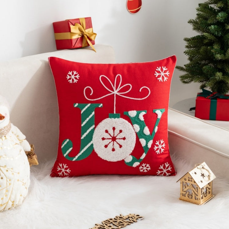 45x45cm Christmas Decoration Pillowcase Cartoon Printing Embroidery Pillow Cushion, Pillow Core Not Included, Style: Type 14