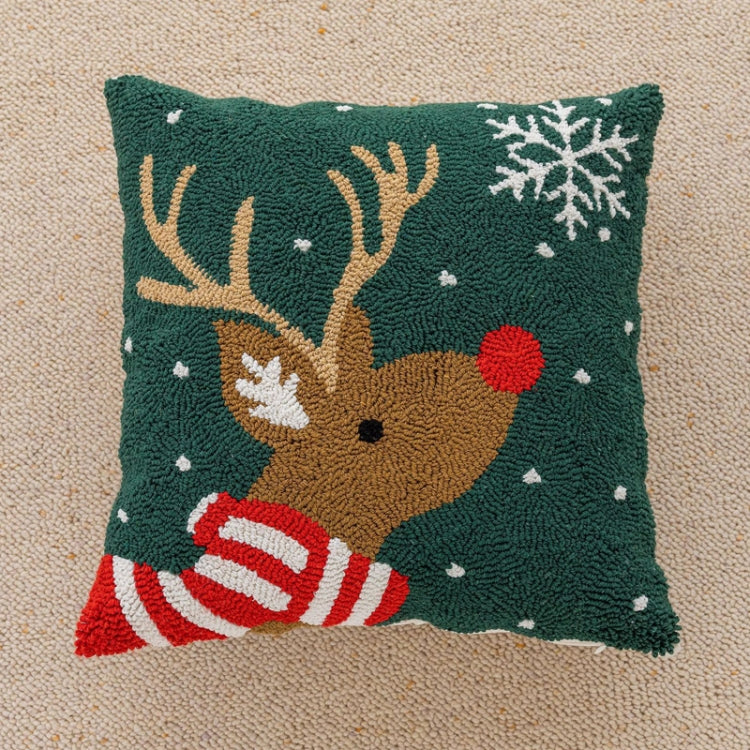 45x45cm Christmas Pillowcase Holiday Home Decoration Pillow Cover, Pillow Core Not Included, Style: Elk