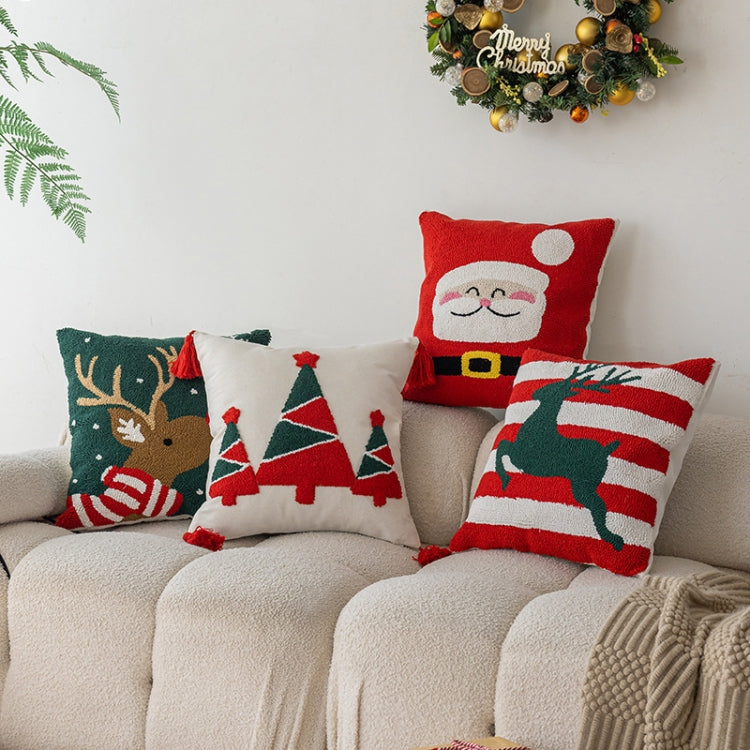 45x45cm Christmas Pillowcase Holiday Home Decoration Pillow Cover, Pillow Core Not Included, Style: Santa Claus