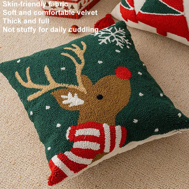 45x45cm Christmas Pillowcase Holiday Home Decoration Pillow Cover, Pillow Core Not Included, Style: Christmas Deer