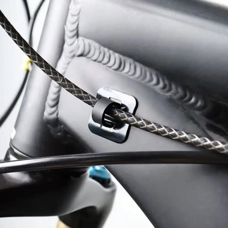50pcs Bicycle Brake Gearshift Cable Tube Fixing Plastic C-shaped Buckle - Black