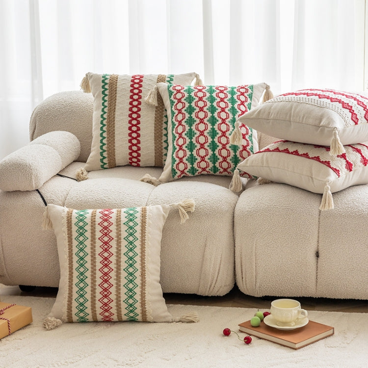 45x45cm Christmas Jacquard Sofa Pillowcase Simple Recliner Pillow Cover, Pillow Core Not Included, Style: Love Ring