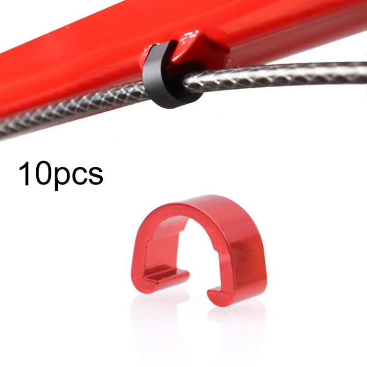 10pcs Bicycle Brake Gearshift Cable Tube Fixing C-shaped Buckle - Random Color Delivery