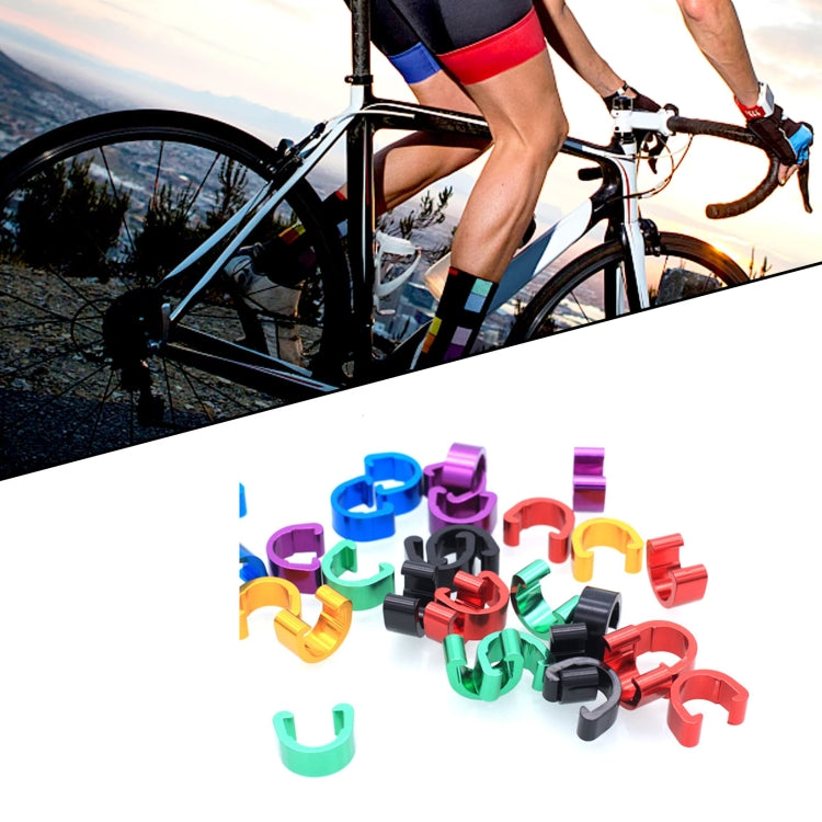 10pcs Bicycle Brake Gearshift Cable Tube Fixing C-shaped Buckle - Random Color Delivery