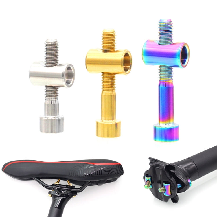 Bicycle Titanium Alloy Seat Post Locking Screws, Color: M6x35 Colorful