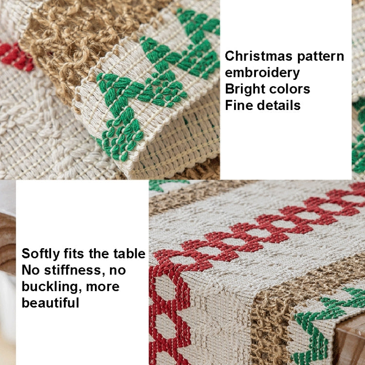 33x224cm Christmas Towel Embroidery Table Flag Simple Tablecloths