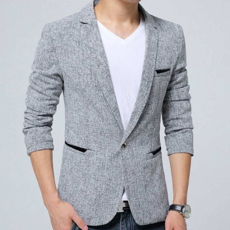 Men Casual Suit Blazer Slim Business Suit Jacket, Size: XXL