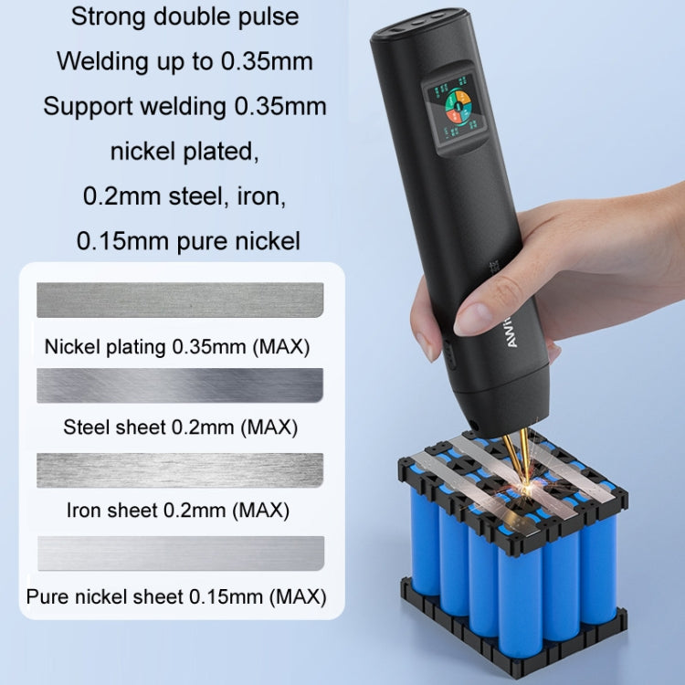 AwithZ Color Screen Portable Handheld Lithium Battery Nickel Sheet Spot Welding Machine - H2
