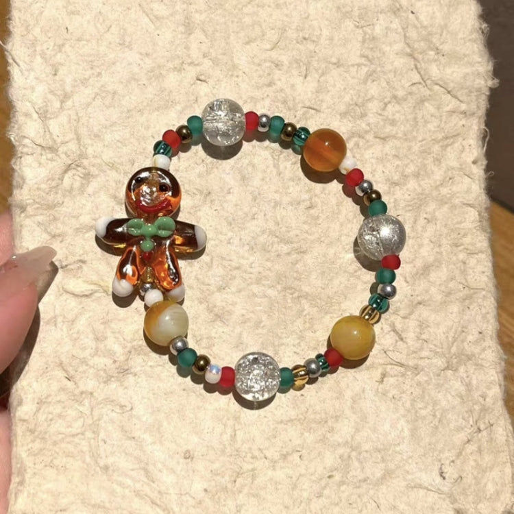 Christmas Beads Bracelet Holiday Ambience Exquisite Versatile Design Jewellery, Style: Gingerbread Man