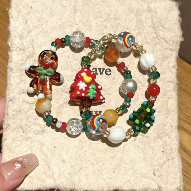 Christmas Beads Bracelet Holiday Ambience Exquisite Versatile Design Jewellery, Style: Gingerbread Man