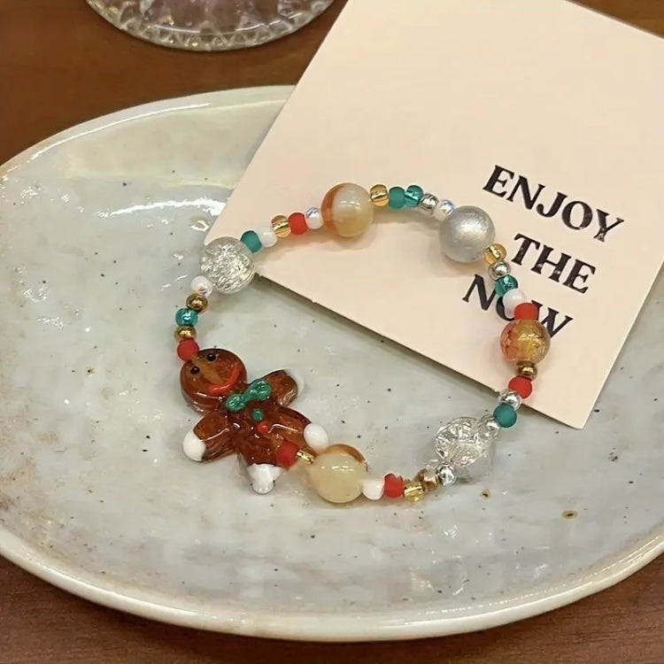 Christmas Beads Bracelet Holiday Ambience Exquisite Versatile Design Jewellery, Style: Gingerbread Man