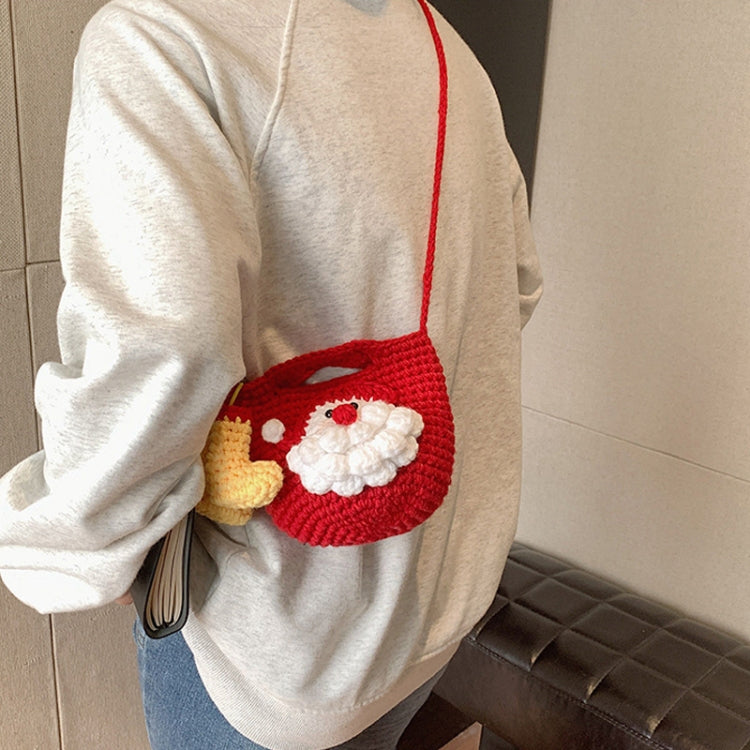 Christmas Handmade Woolen Knitting Bag Santa Claus Finished Bag