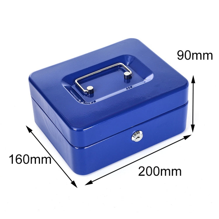 200x160x90mm Portable Fireproof Safe Box Home Storage Iron Box With Lock Key