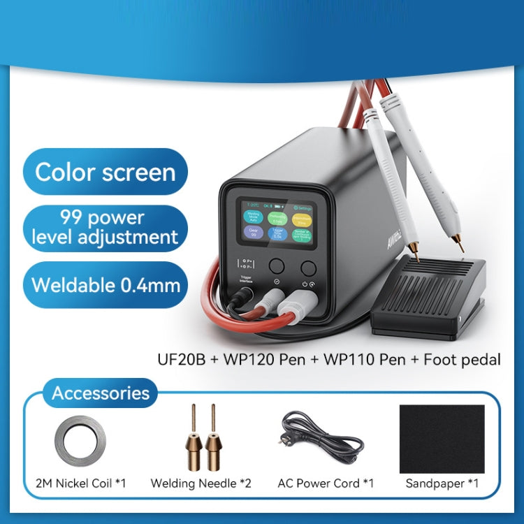 AWithZ Energy Storage Capacitor 18650 Lithium Battery DIY Nickel Sheet Spot Welder, Specification: EU Plug - UF20B