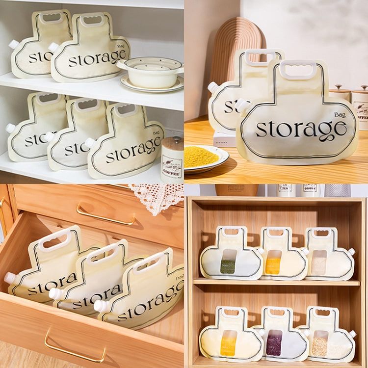 Grain Storage Bag Kitchen Food Grade Rice Wheat Beans Anti-mold Bag Dry Vegetables Sealed Storage Jar - Cream Color