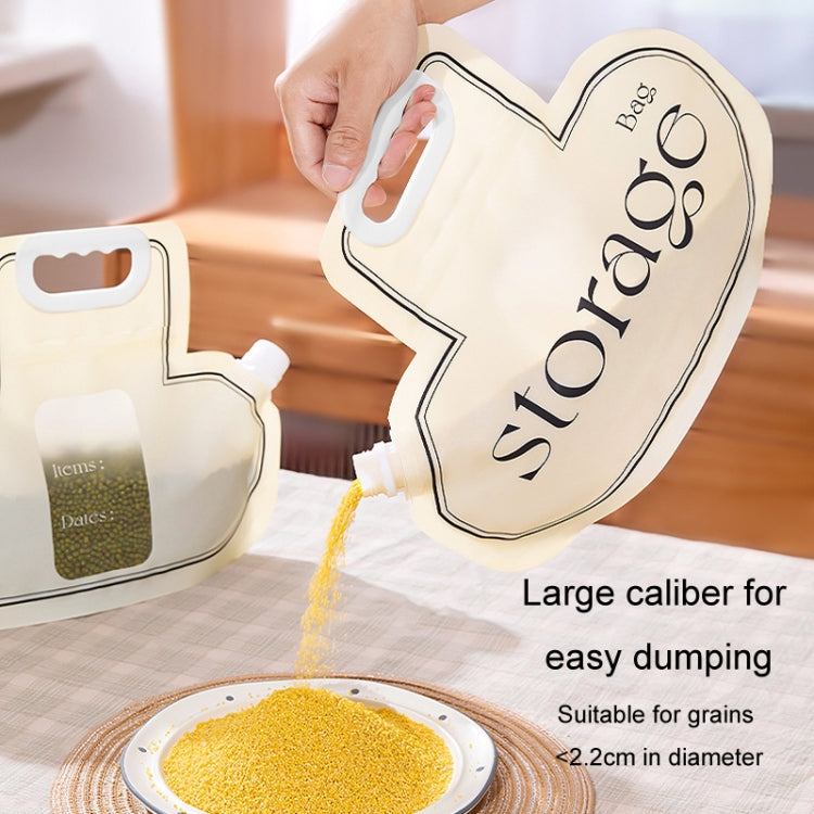 Grain Storage Bag Kitchen Food Grade Rice Wheat Beans Anti-mold Bag Dry Vegetables Sealed Storage Jar - Cream Color