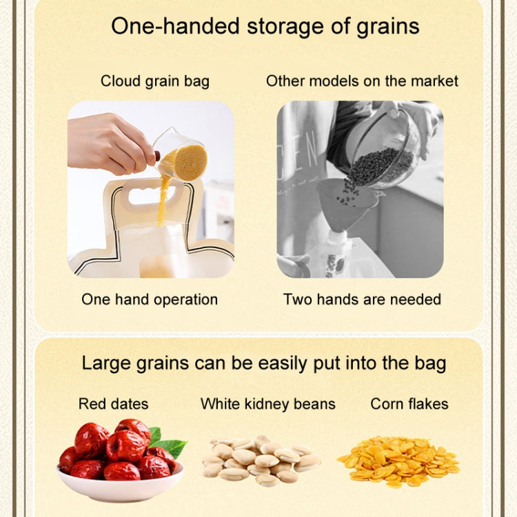 Grain Storage Bag Kitchen Food Grade Rice Wheat Beans Anti-mold Bag Dry Vegetables Sealed Storage Jar - Cream Color