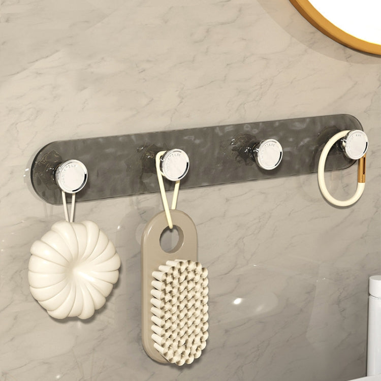 4 Hooks Strong Traceless Adhesive Hooks Nail-free Bathroom Wall Clothes Hanger