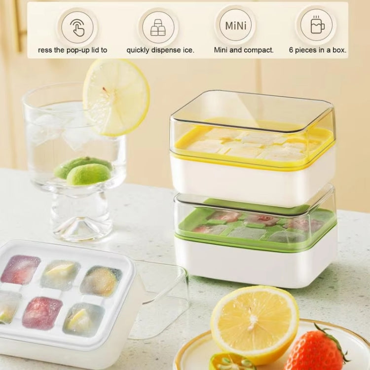 Mini Press Type Ice Cube Mold Food Silicone 6 Cubes Easy to Release Household Ice Lolly Making Box