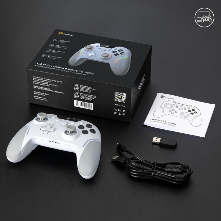 EasySMX  X20 Wireless Enhanced RGB Controller For PC/NS/TV/Phone/Laptop - White