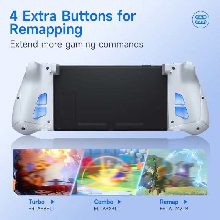 EasySMX S15 For Switch Wireless RGB Controller Split Joypad 6 Axis Gyroscop, Mechanical Hall Effect - White