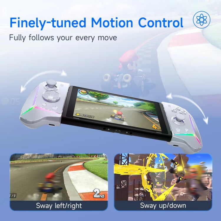 EasySMX S15 For Switch Wireless RGB Controller Split Joypad 6 Axis Gyroscop, Mechanical Hall Effect - White