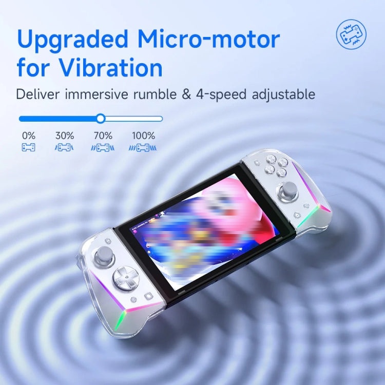 EasySMX S15 For Switch Wireless RGB Controller Split Joypad 6 Axis Gyroscop, Mechanical Hall Effect - White