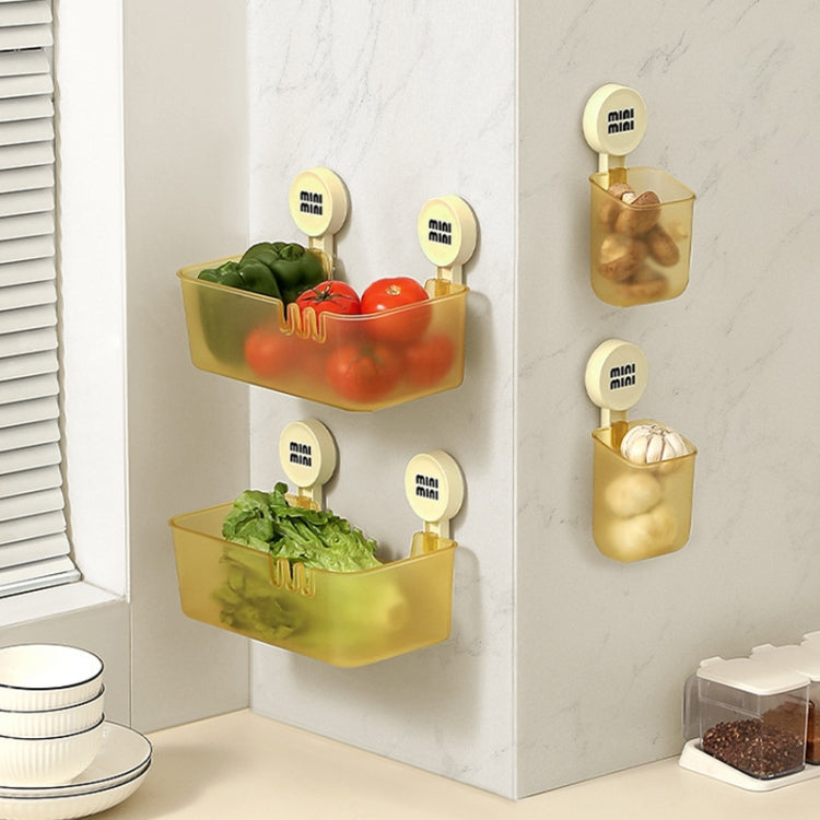 Suction Cup Organizer Home Bathroom Hanging Basket Shelf Wall-mounted Kitchen No-Punch Storage Rack, Spec: Small