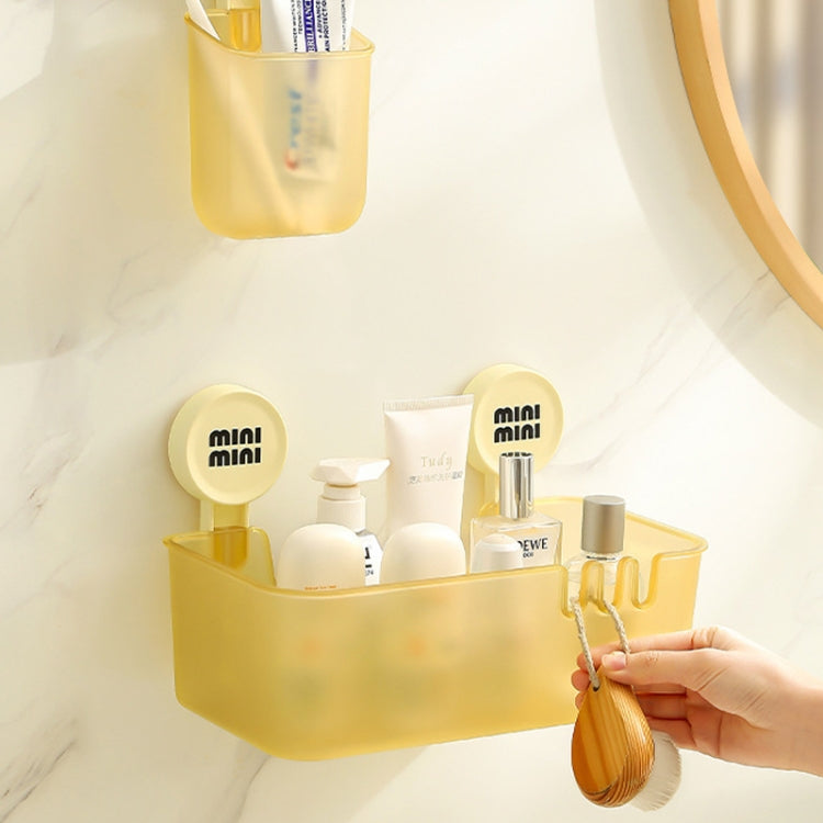 Suction Cup Organizer Home Bathroom Hanging Basket Shelf Wall-mounted Kitchen No-Punch Storage Rack, Spec: Large