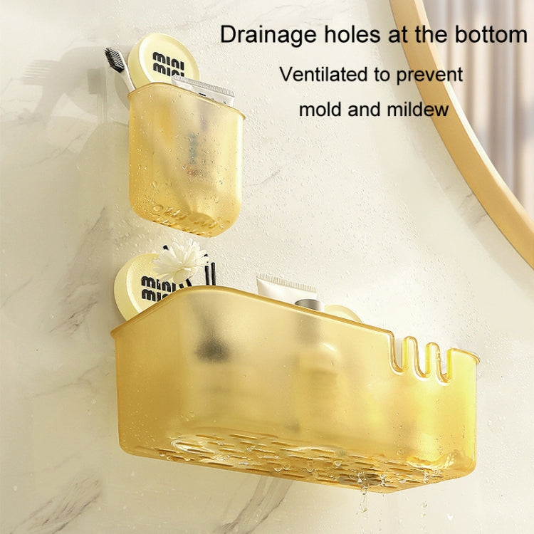 Suction Cup Organizer Home Bathroom Hanging Basket Shelf Wall-mounted Kitchen No-Punch Storage Rack, Spec: Large