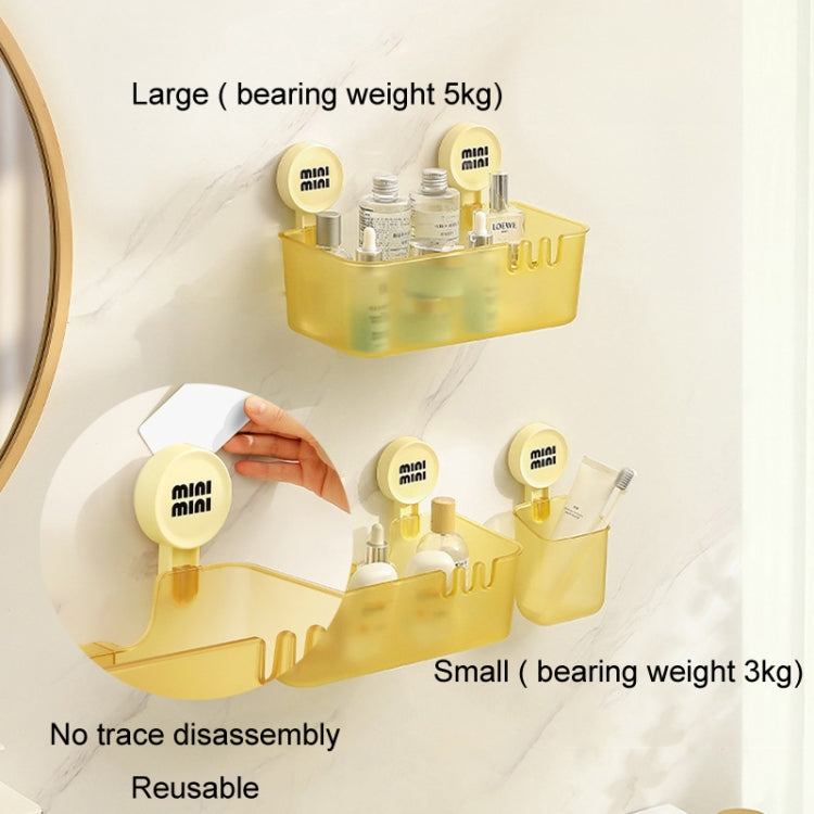 Suction Cup Organizer Home Bathroom Hanging Basket Shelf Wall-mounted Kitchen No-Punch Storage Rack, Spec: Large