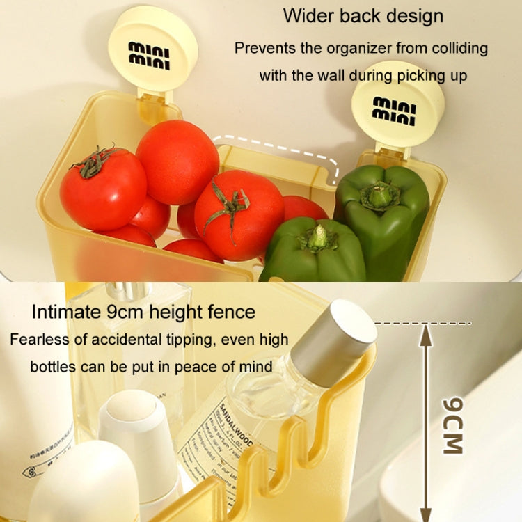 Suction Cup Organizer Home Bathroom Hanging Basket Shelf Wall-mounted Kitchen No-Punch Storage Rack, Spec: Large