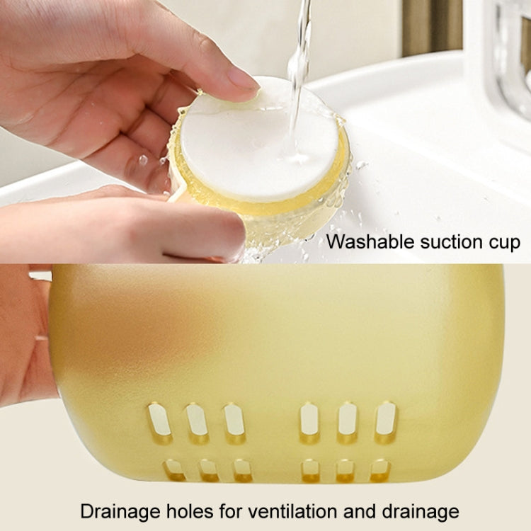 Suction Cup Organizer Home Bathroom Hanging Basket Shelf Wall-mounted Kitchen No-Punch Storage Rack, Spec: Large