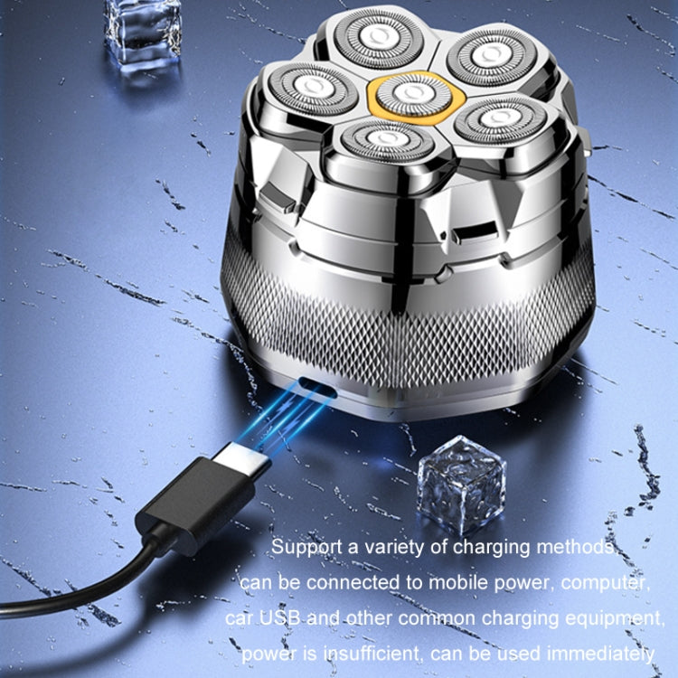 Magnetic Intelligent Six-Blade Washable Electric Shaver - USB