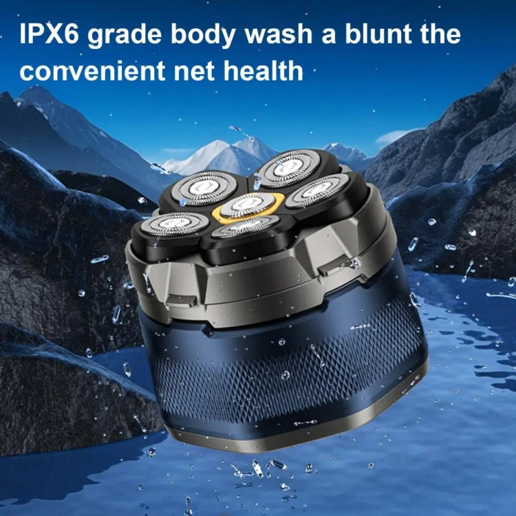 Magnetic Intelligent Six-Blade Washable Electric Shaver - USB