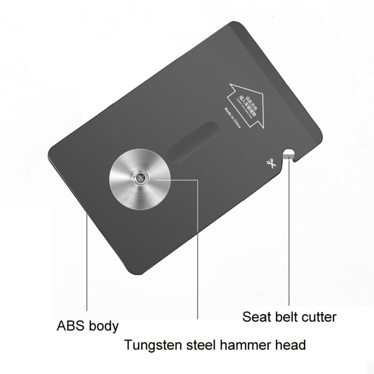 Car Window Breaking Safety Card Emergency Life-Saving Hammer - 8.5x5.5cm