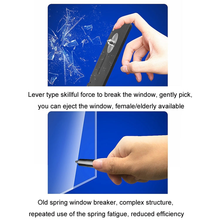Car Window Breaking Safety Card Emergency Life-Saving Hammer - 8.5x5.5cm