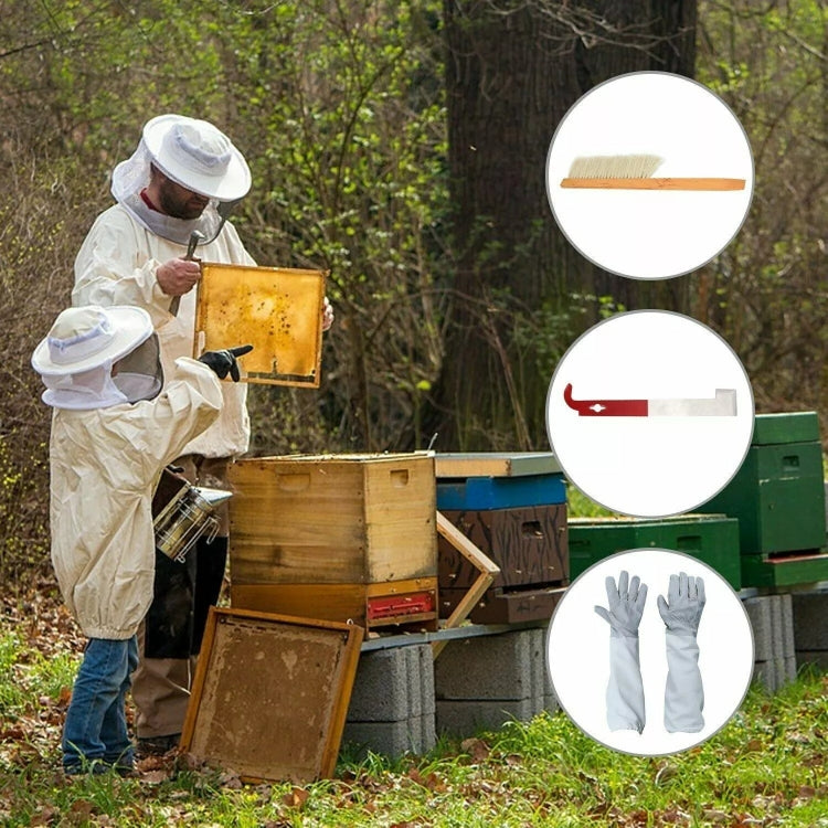 4-in-1 Anti-bee Clothing + Scraper + Bee Brush + Anti-bee Gloves Beekeeping Set - Free Size
