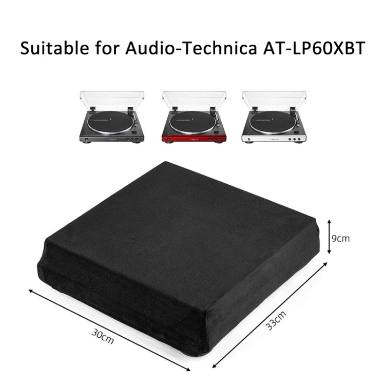 For Audio-Technica AT-LP60XBT Flannel Dust Cover Vinyl Record Player Elastic Band Case