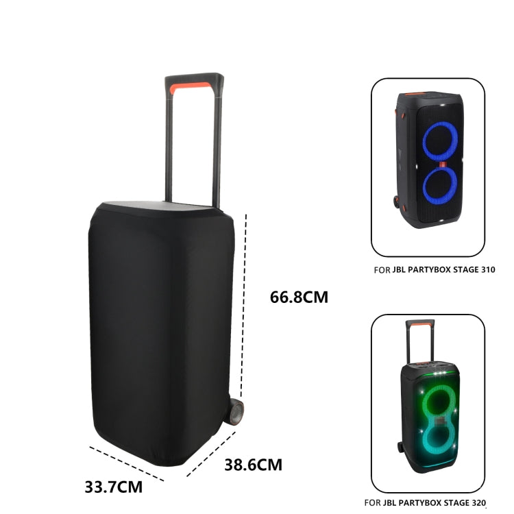 For JBL Partybox Stage 310 / 320 Speaker Lycra Dust Cover Elastic Sleeve - Black