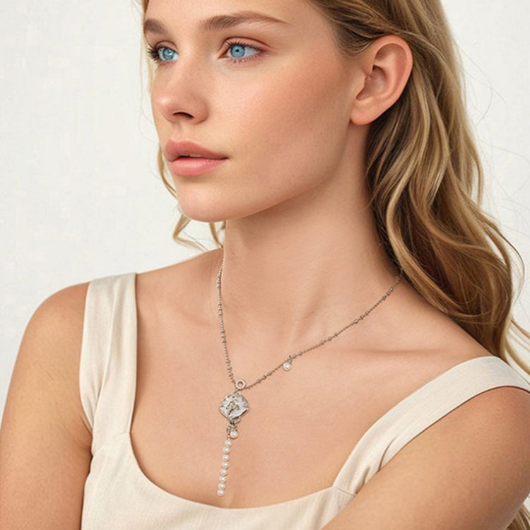 Copper Material Elegant Mermaid Special Shell Necklace - YIN113