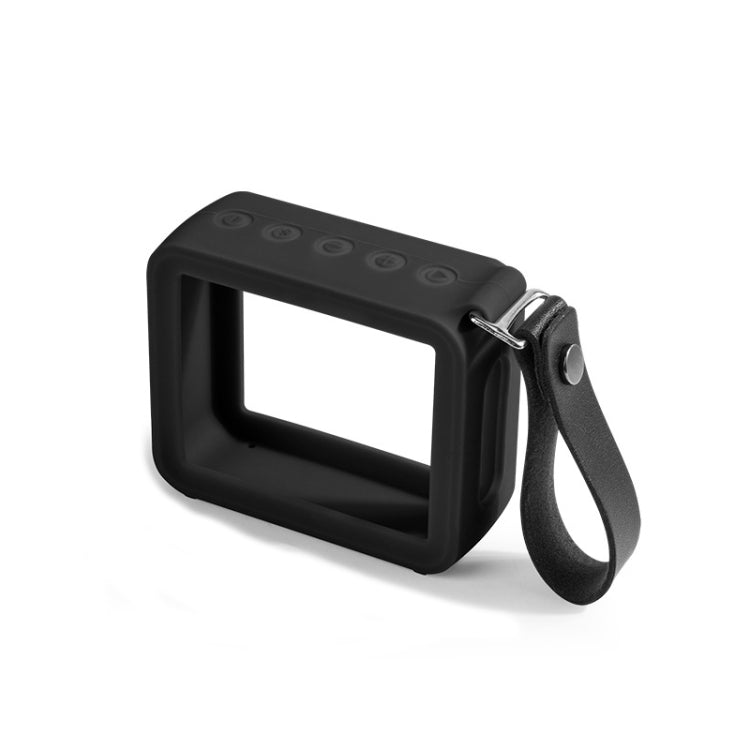 For JBL GO 2 Speaker Silicone Cover with PU Hand Strap Anti-lost Audio Protective Case