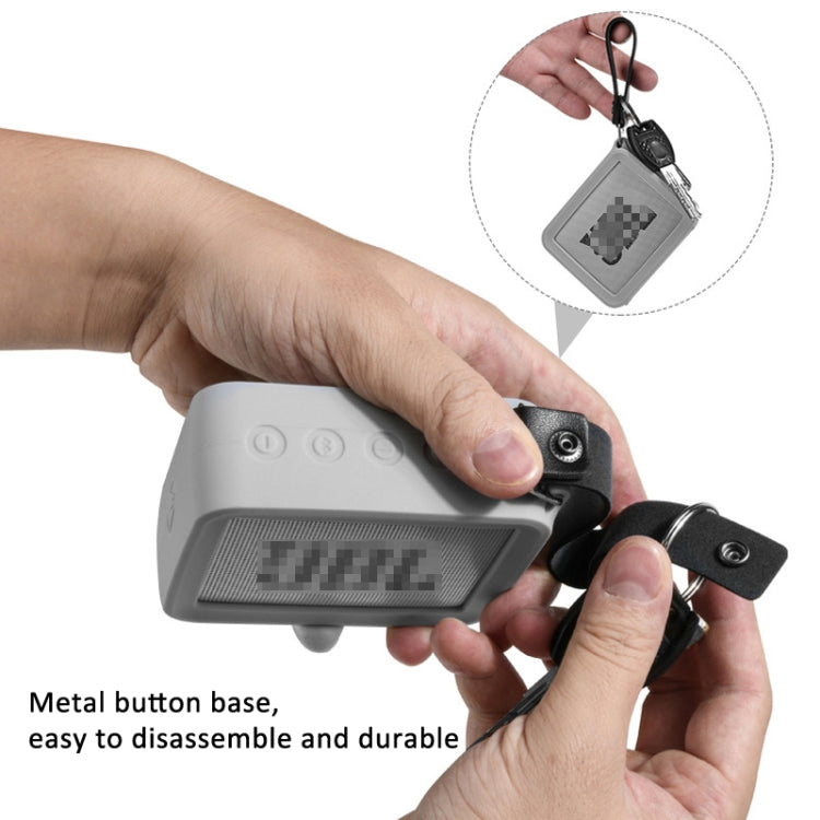 For JBL GO 2 Speaker Silicone Cover with PU Hand Strap Anti-lost Audio Protective Case