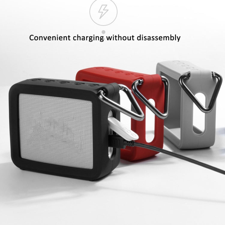For JBL GO 2 Speaker Silicone Cover with PU Hand Strap Anti-lost Audio Protective Case