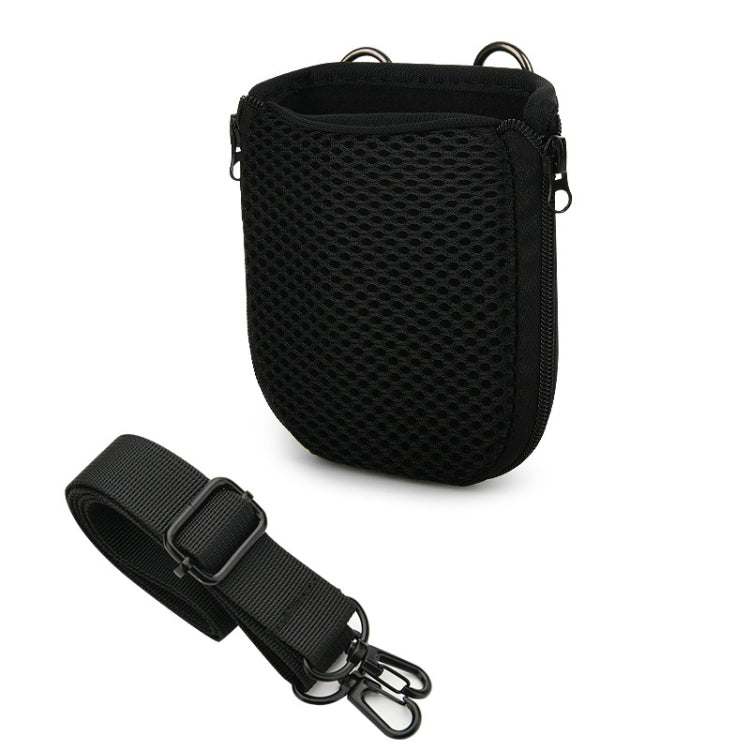 For JBL Go 4 / Go 3 / Clip 5 Speaker Shoulder Bag Mesh Opening Mouth EVA Carrying Case - Black