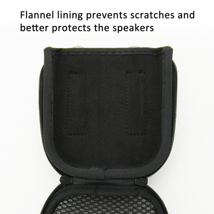 For JBL Go 4 / Go 3 / Clip 5 Speaker Shoulder Bag Mesh Opening Mouth EVA Carrying Case - Black