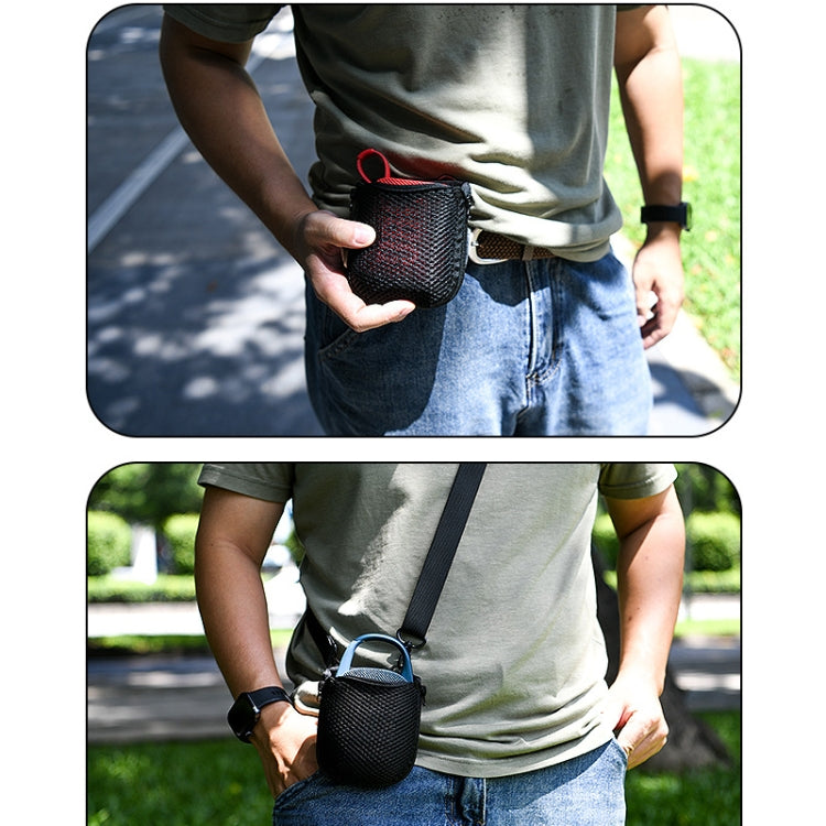 For JBL Go 4 / Go 3 / Clip 5 Speaker Shoulder Bag Mesh Opening Mouth EVA Carrying Case - Black