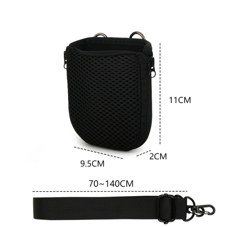 For JBL Go 4 / Go 3 / Clip 5 Speaker Shoulder Bag Mesh Opening Mouth EVA Carrying Case - Black
