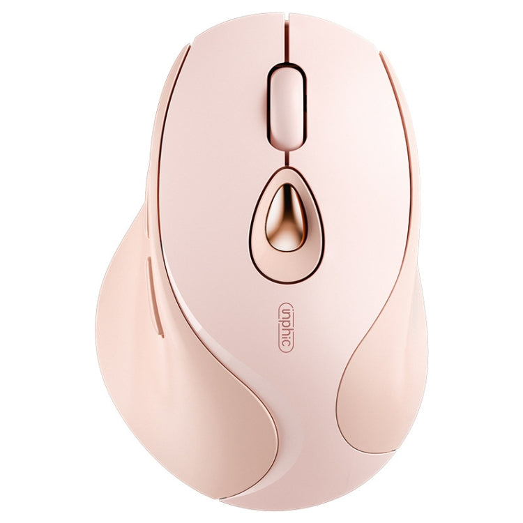 Inphic DR801 2.4G+Bluetooth 5.0/4.0 Wireless Mouse USB Tri-Mode Mute Rechargeable Girls Office Home Gaming Mouse - Pink